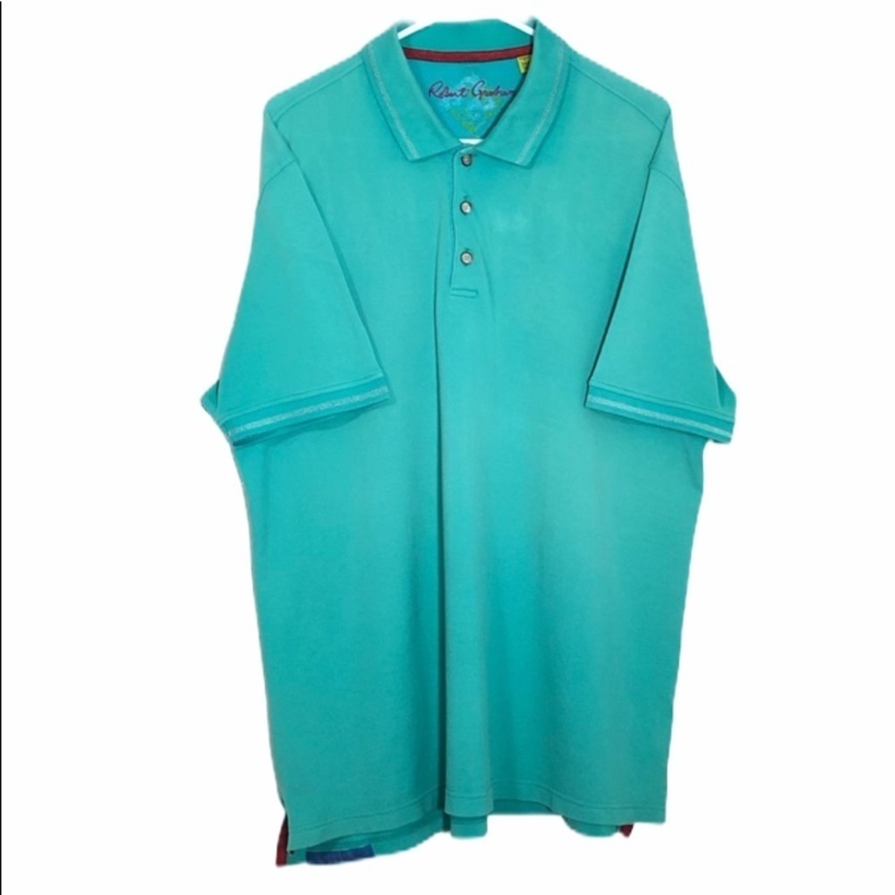 Robert Graham 2XL aqua polo shirt